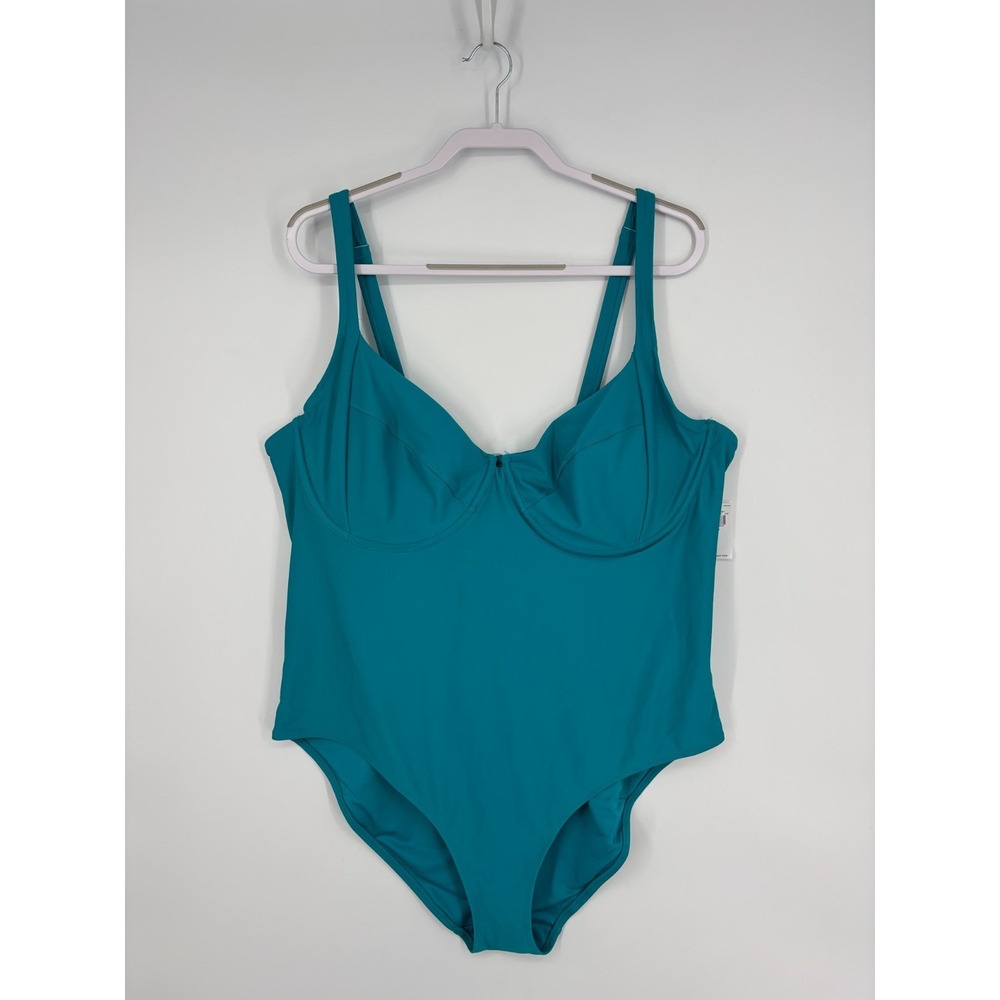 Old Navy One Piece Swimsuit Plus Size 3X Teal Blue Underwire New